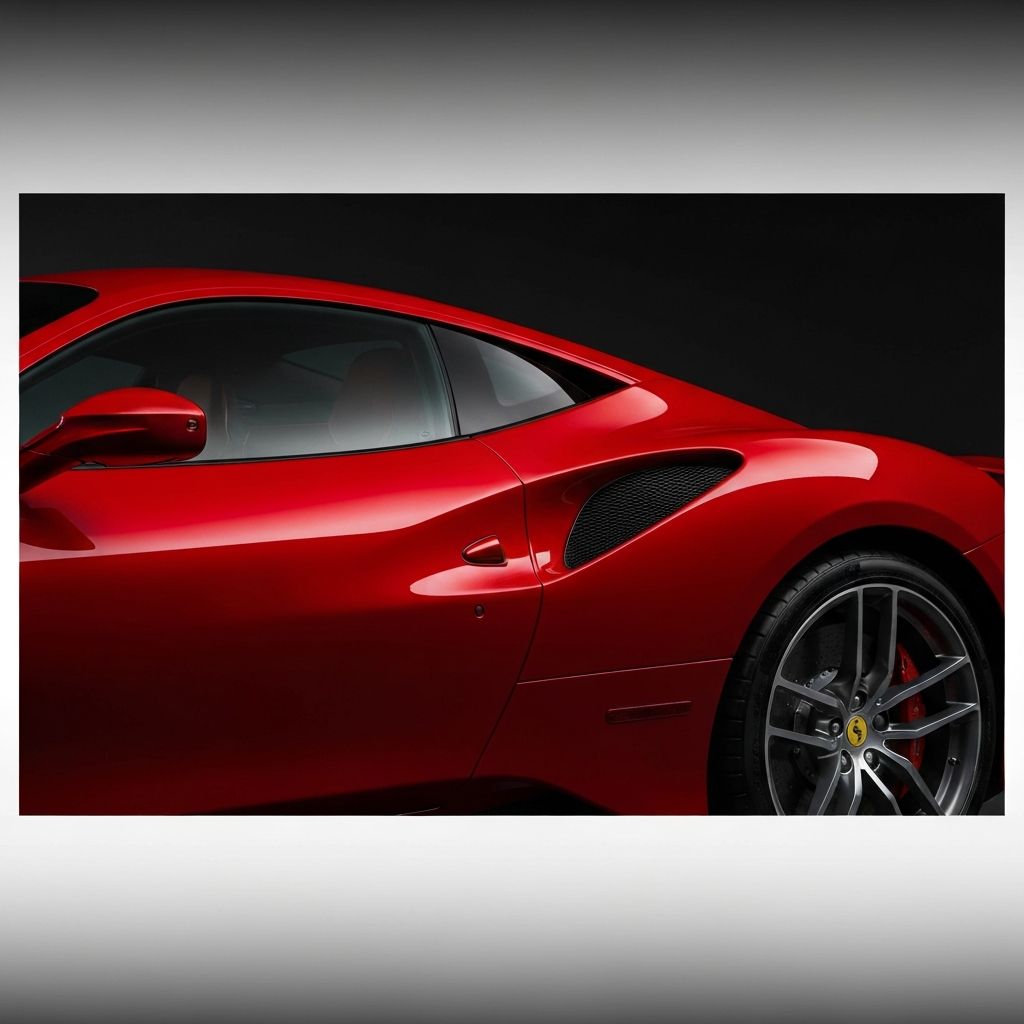 Ferrari vermelha com acabamento premium